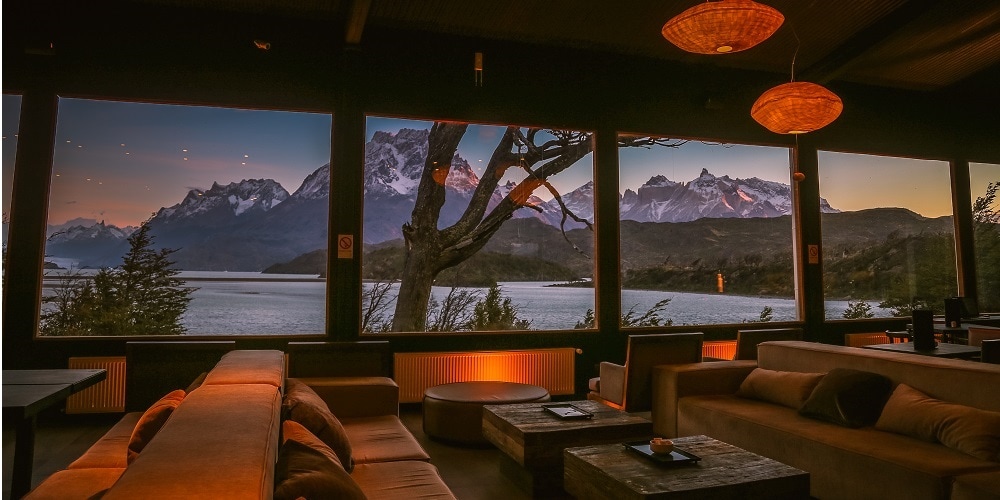 Lake and Mountain View from Hotel restaurant - Hotel Lago Grey